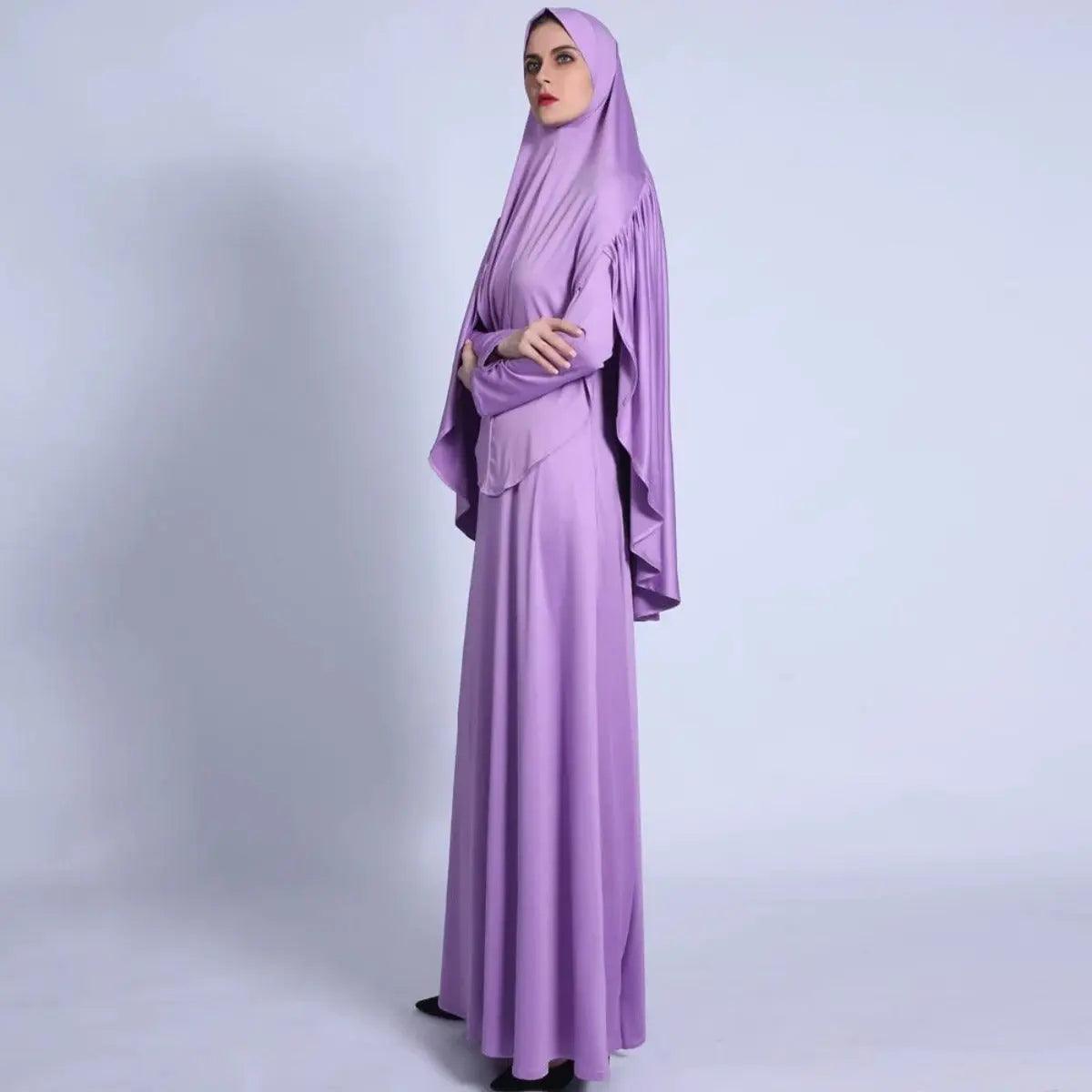 MJ002 Jersey Pleated Back Jilbab Set 2-Piece