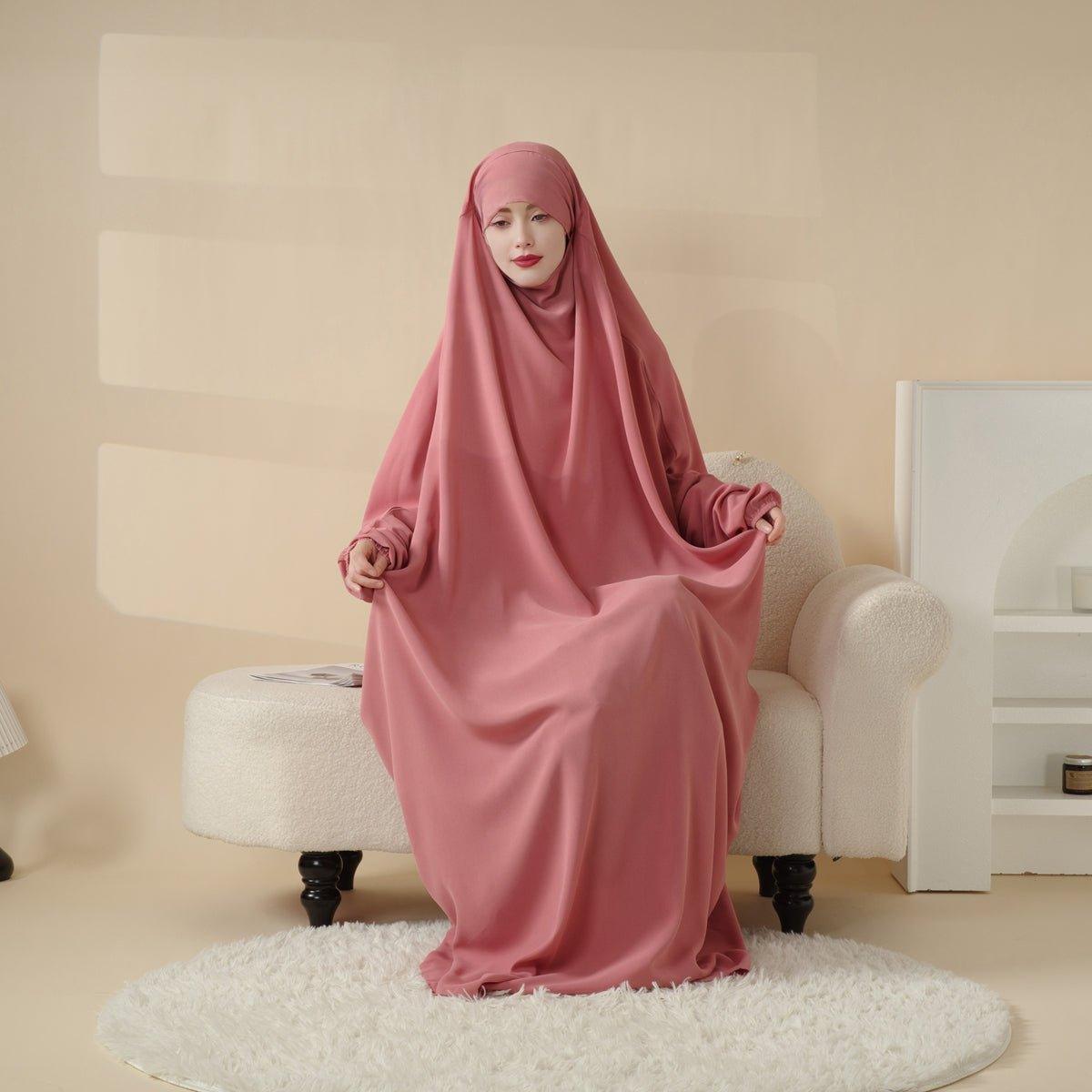 Viscose Niqab Attached 1-Piece Plain Jilbab (MJ005)
