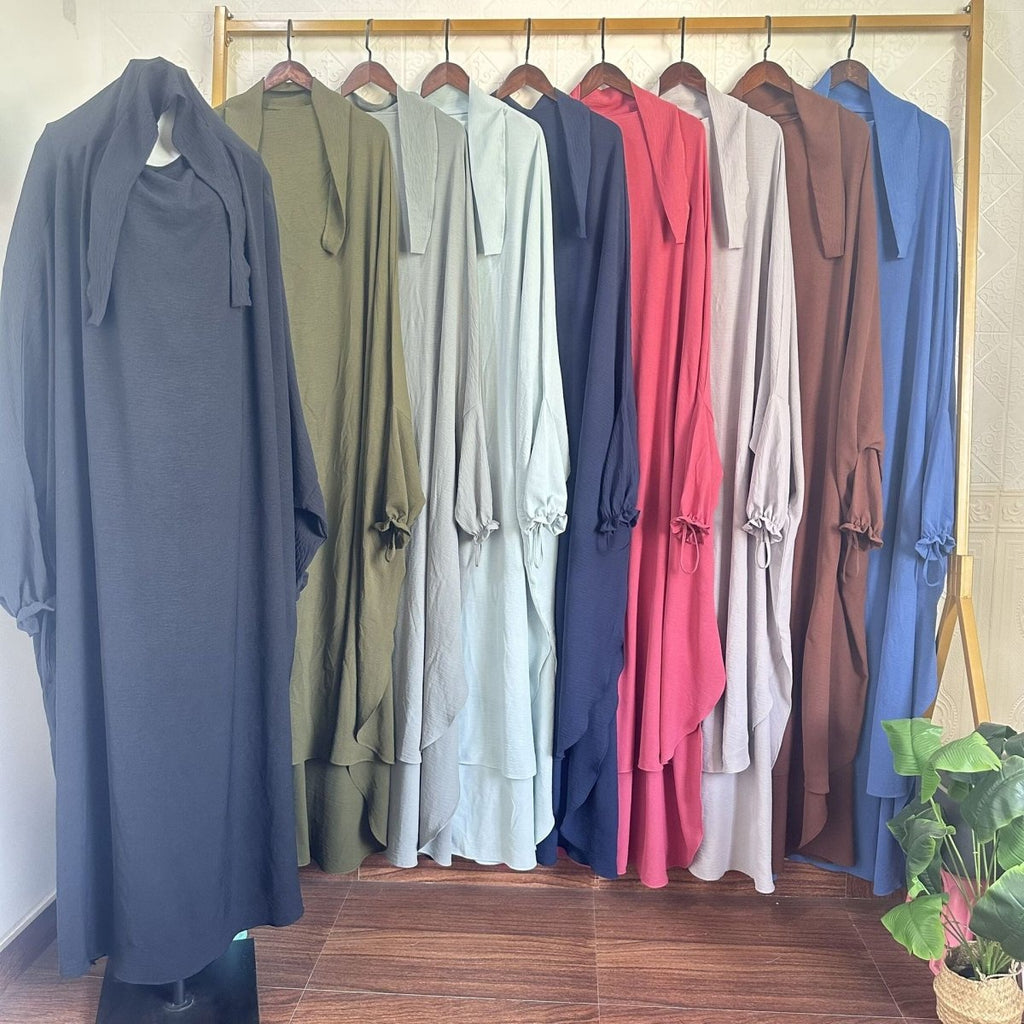 Solid Color Jilbab with Pockets (MJ016)