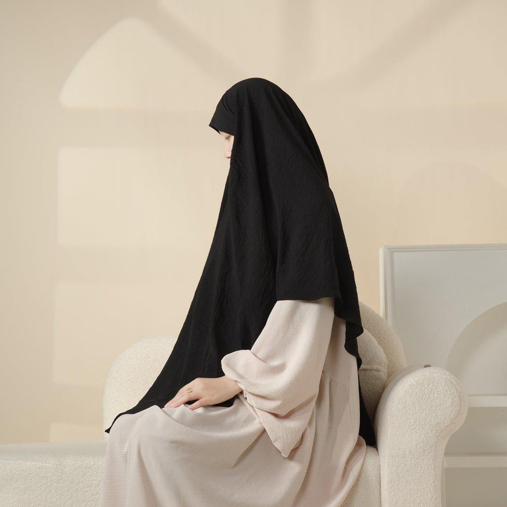 New Crepe 1-Layer Khimar | Soft Crepe Material Khimar (MK009)