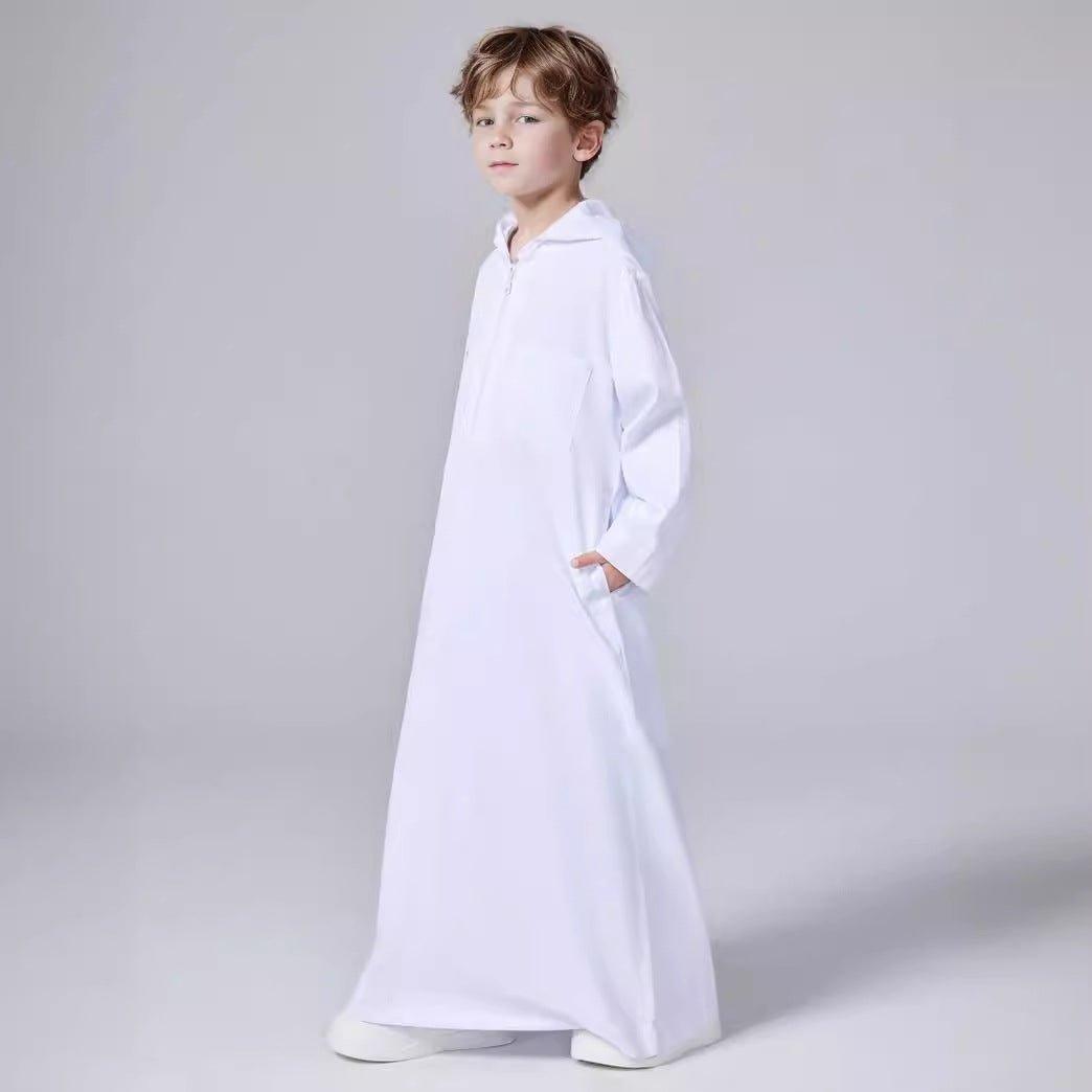 MKB008 Solid Color Hooded Kids Thobe