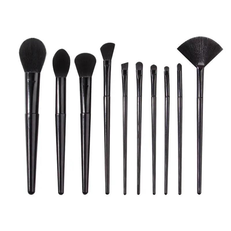 MMU032 entry-level 10 pcs Makeup Brushes Black Set