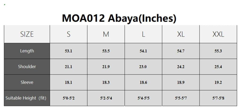 Nida Pearl 4-Piece Set Open Abaya (MOA012)