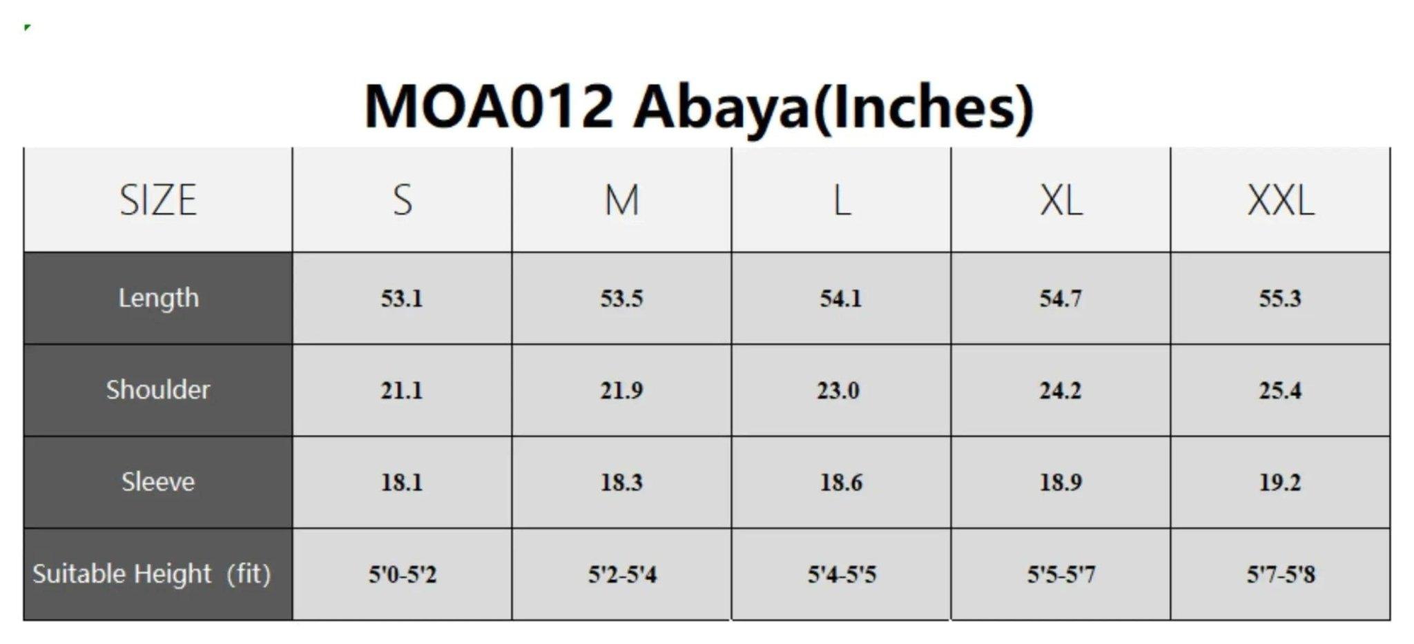 Nida Pearl 4-Piece Set Open Abaya (MOA012)
