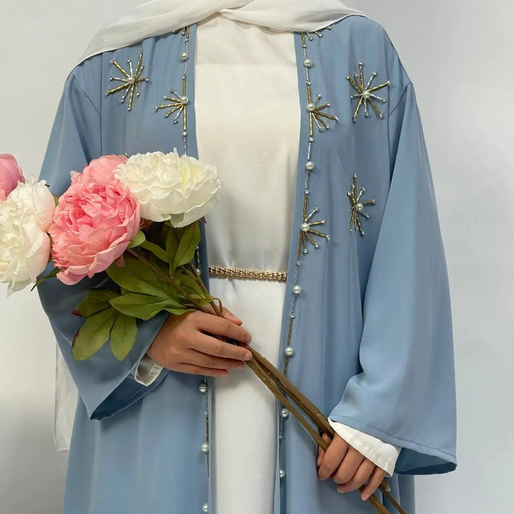 Nida Pearl 4-Piece Set Open Abaya (MOA012)