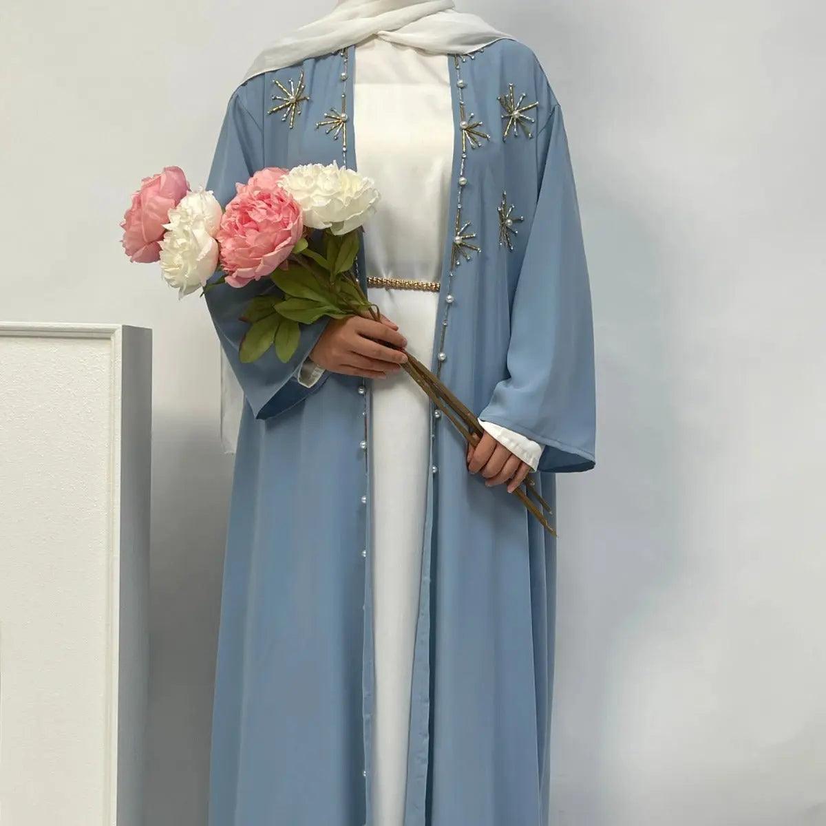 Nida Pearl 4-Piece Set Open Abaya (MOA012)