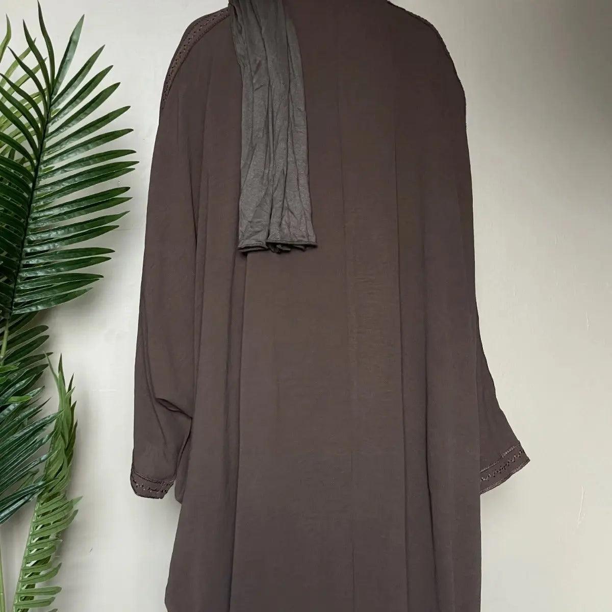Batwing Sleeve Embroidered Open Abaya (MOA015)