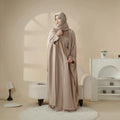 5-Piece Set Butterfly Abaya With Niqab, Loose Full Cover Satin Abaya (MOA019)