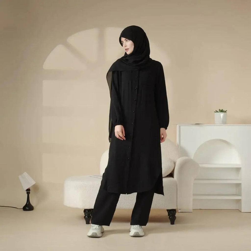 Casual Retro Shirt with Loose Long Pants 2-Piece Set (MOA020)