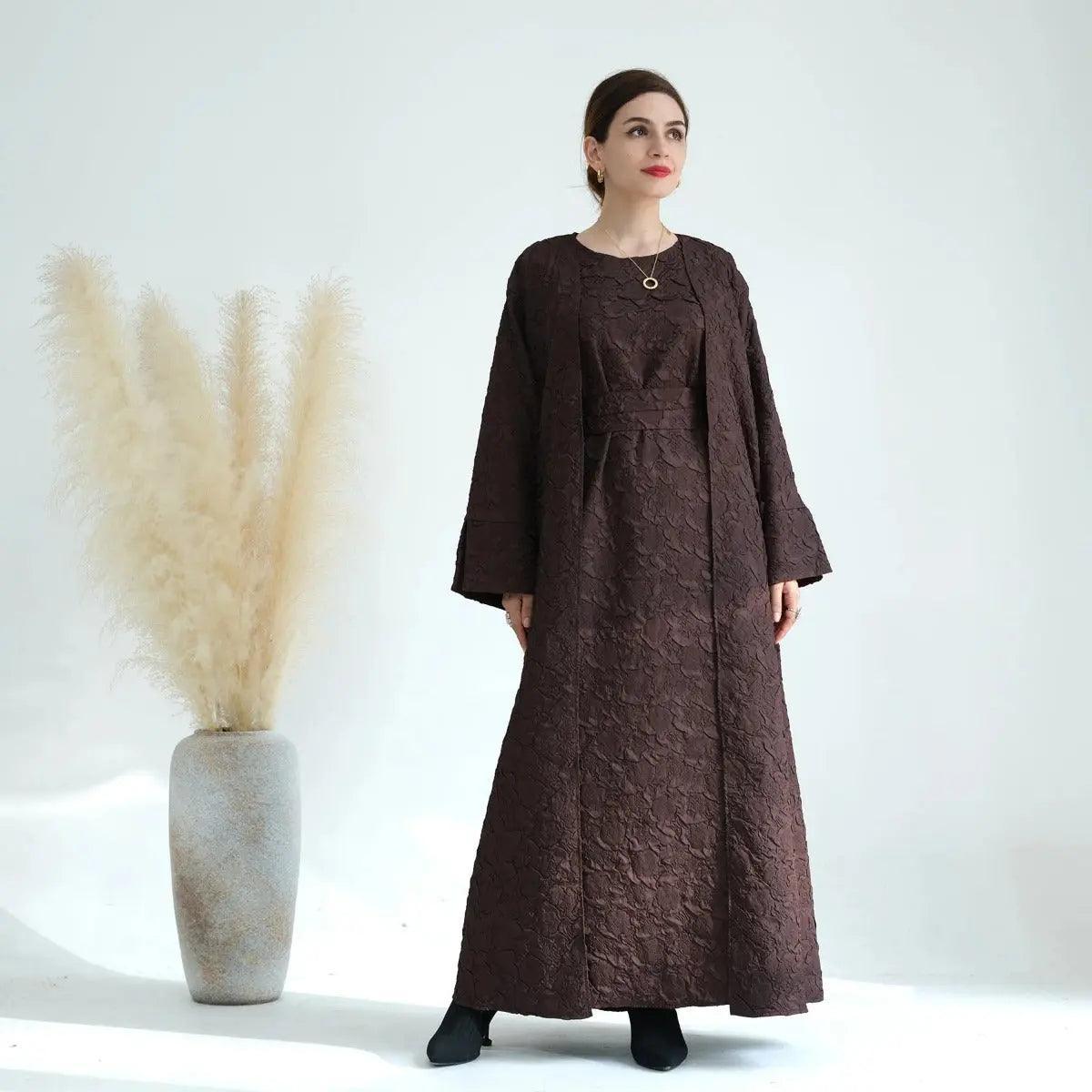Winter Jacquard Pocket Abaya(MOA025)
