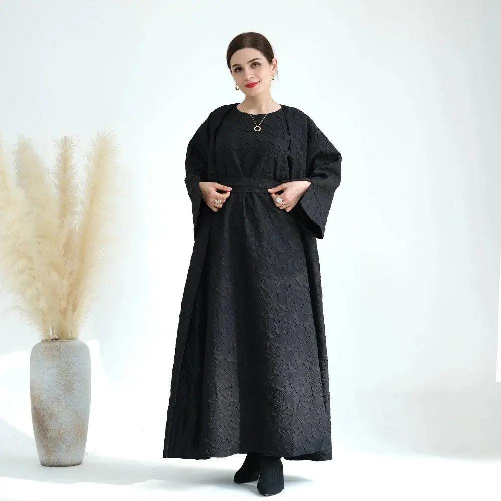 Winter Jacquard Pocket Abaya(MOA025)