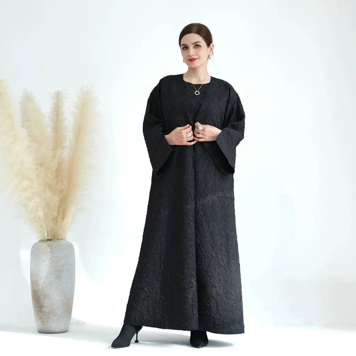 Winter Jacquard Pocket Abaya(MOA025)