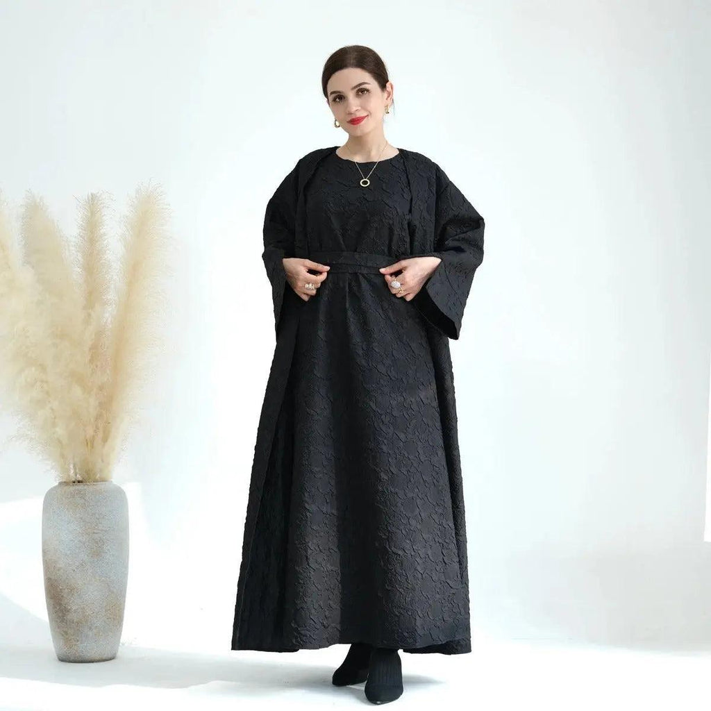 Winter Jacquard Pocket Abaya(MOA025)