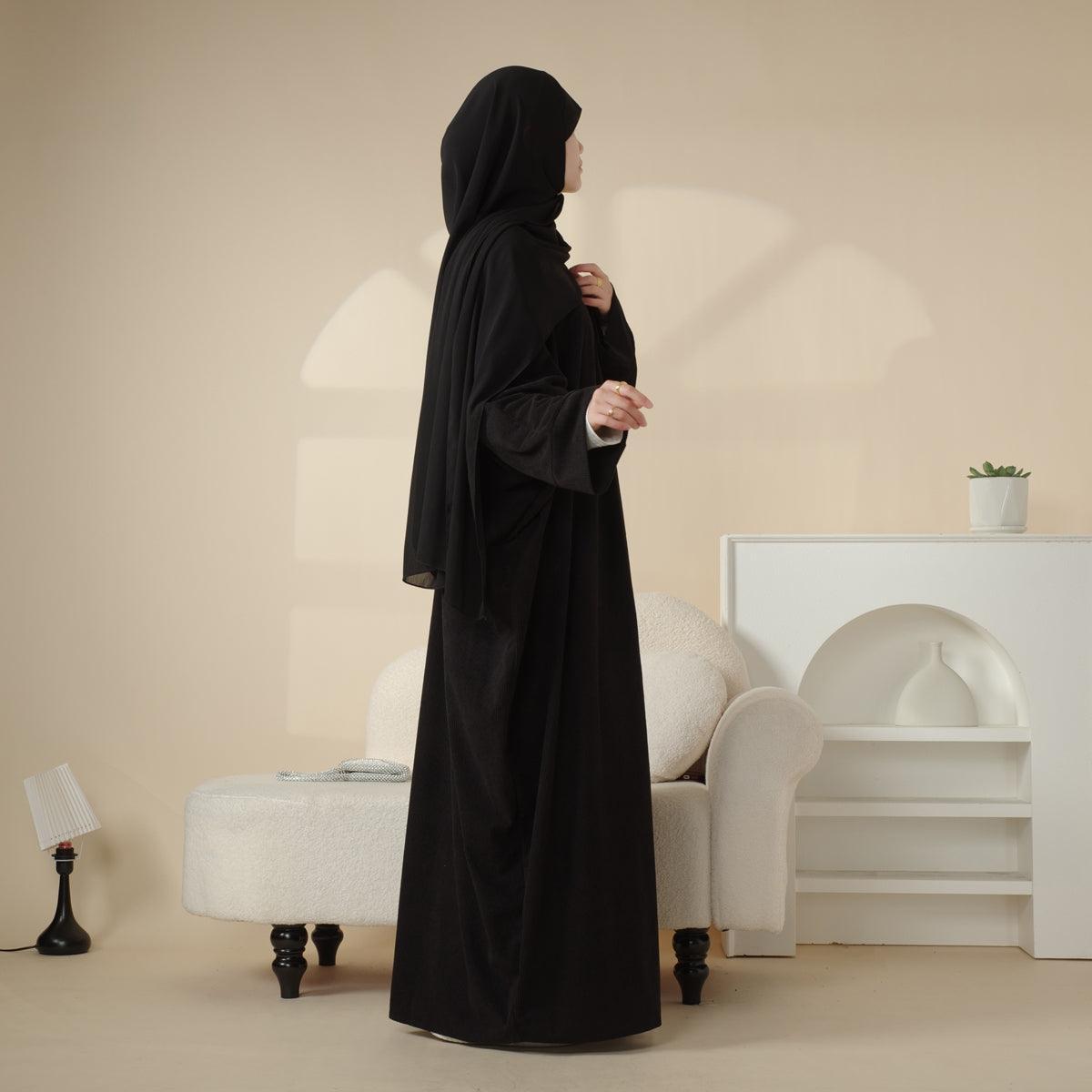 Corduroy Cardigan Open Abaya (MOA028)