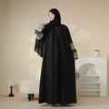 Cotton Embroidery Cardigan Open Abaya (MOA035)