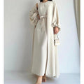 Loose Lantern Sleeve Abaya 3-Piece Set(MOA050)