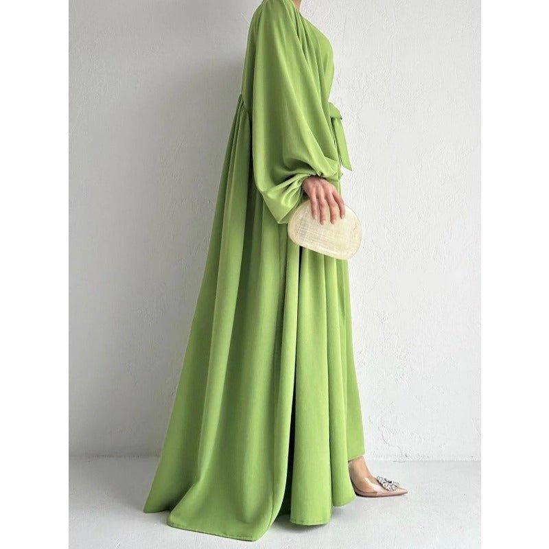 Loose Lantern Sleeve Abaya 3-Piece Set(MOA050)