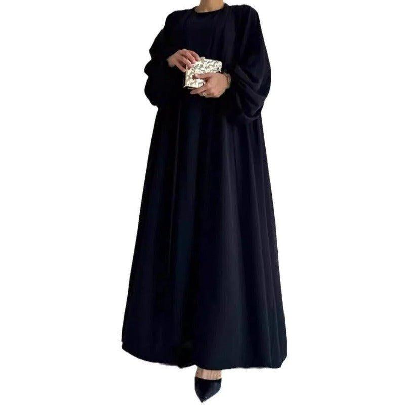 Loose Lantern Sleeve Abaya 3-Piece Set(MOA050)