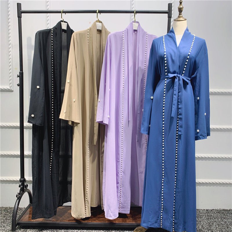 Beaded Open Abaya - Elegant & Temperament With Matching Belt (MOA090)
