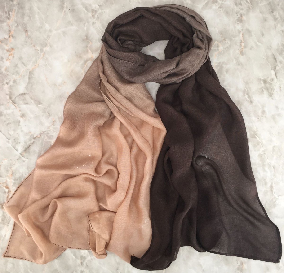 Modal Gradient Soft Hijab | Color Transition Hijab with Natural Flow (MH162)