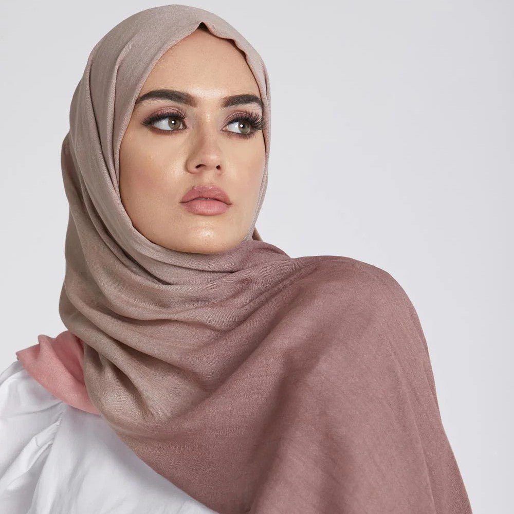Modal Gradient Soft Hijab | Color Transition Hijab with Natural Flow (MH162)