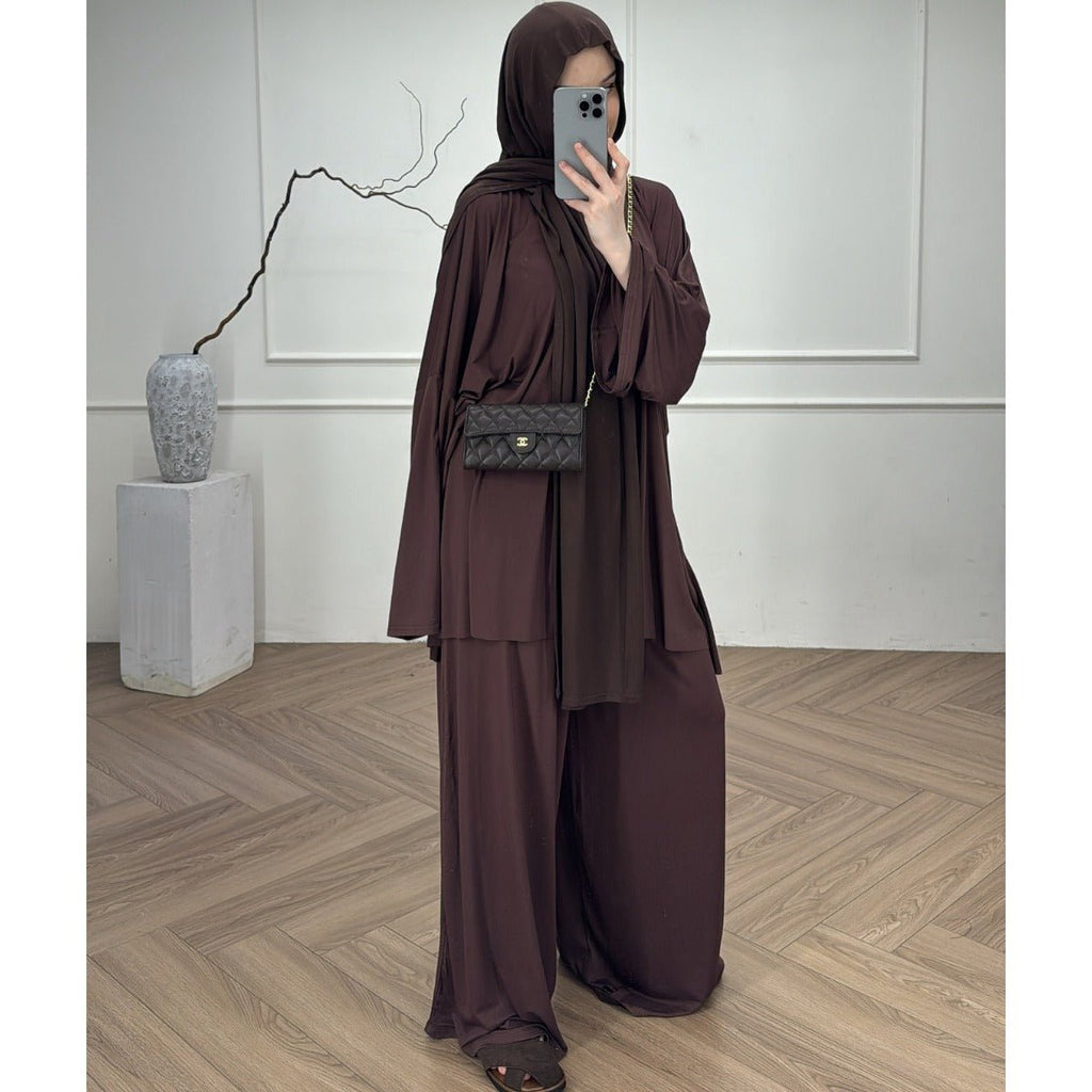 Modal Jersey Two-Piece Set | Muslim Women's Loose Fit Abaya (MS098)