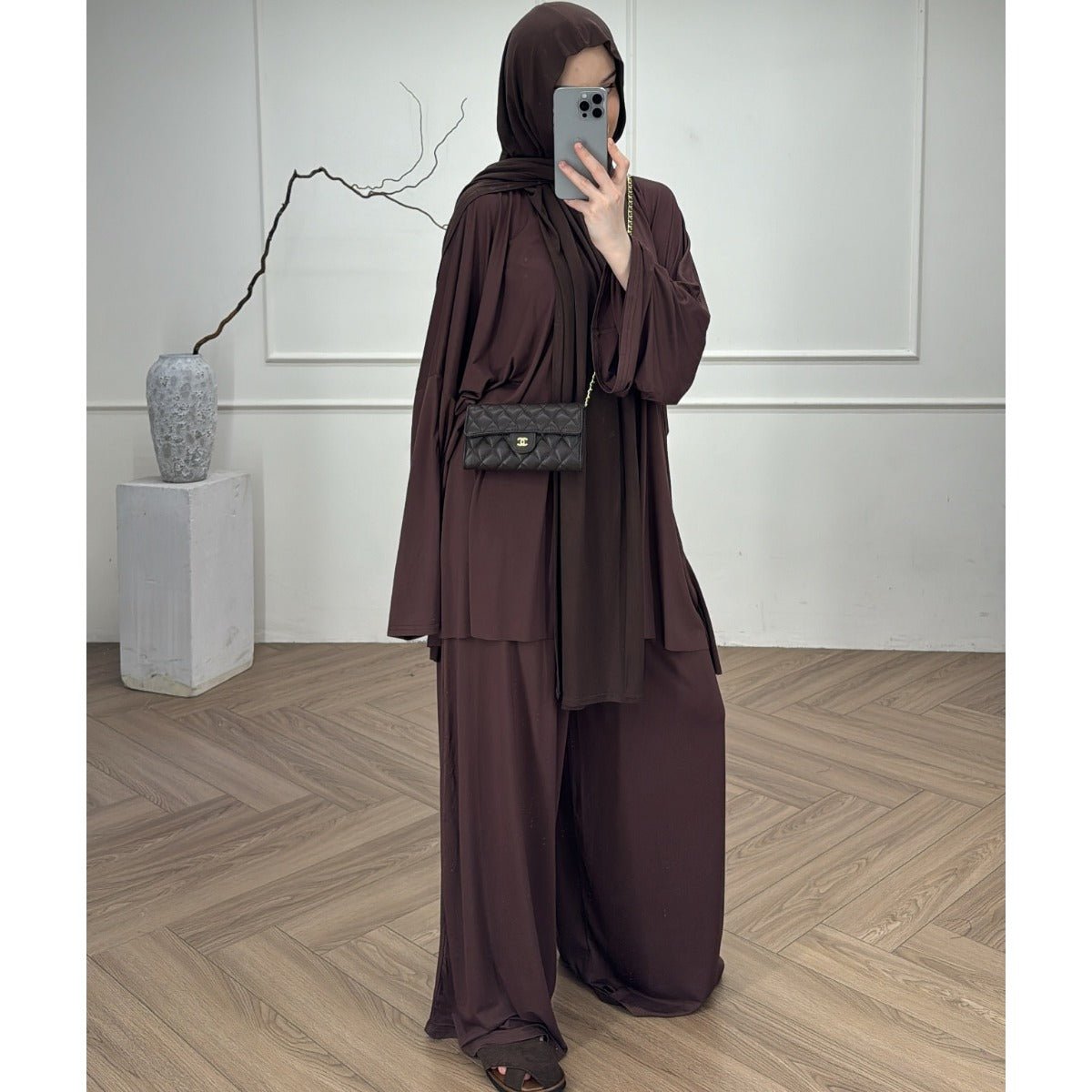 Modal Jersey Two-Piece Set | Muslim Women's Loose Fit Abaya (MS098)