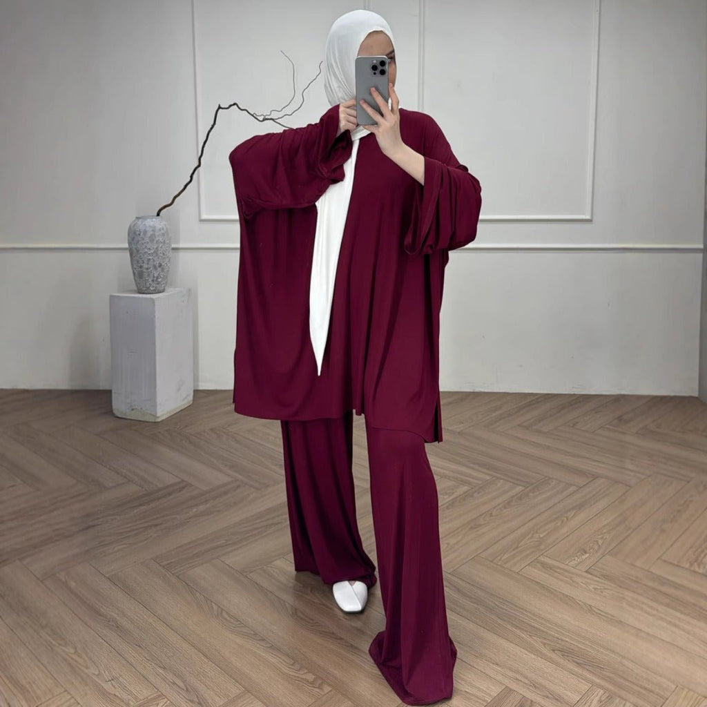 Modal Jersey Two-Piece Set | Muslim Women's Loose Fit Abaya (MS098)