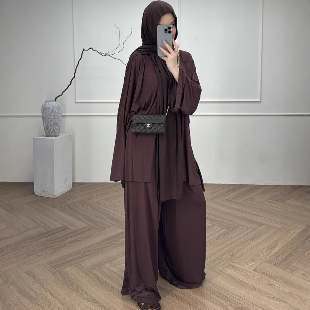 Modal Jersey Two-Piece Set | Muslim Women's Loose Fit Abaya (MS098)