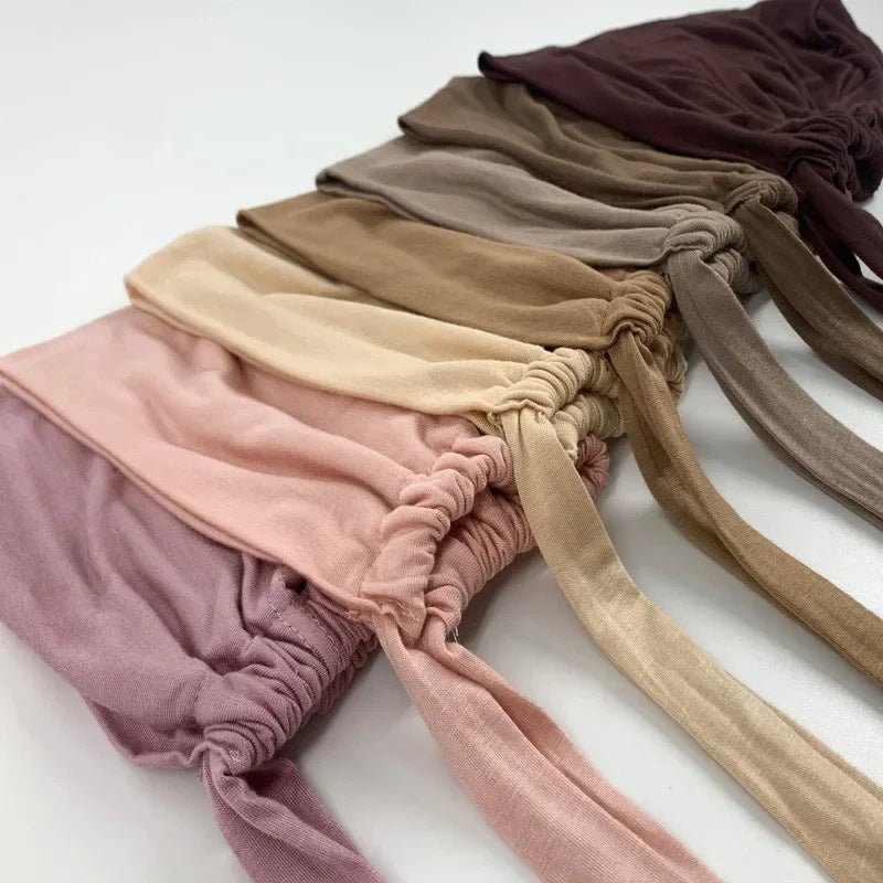 Stretch Cotton Tie-Back Under Cap | Adjustable Hijab Bonnet(MH200)