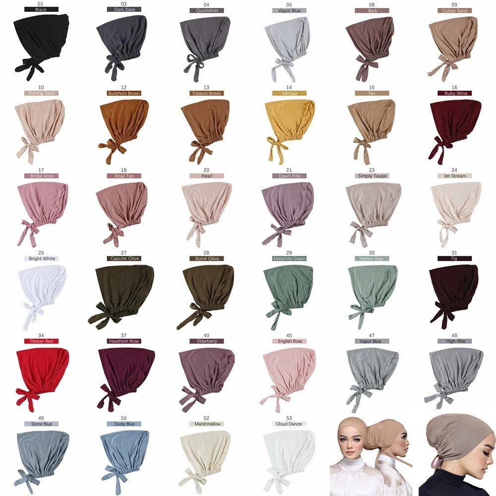 Stretch Cotton Tie-Back Under Cap | Adjustable Hijab Bonnet(MH200)