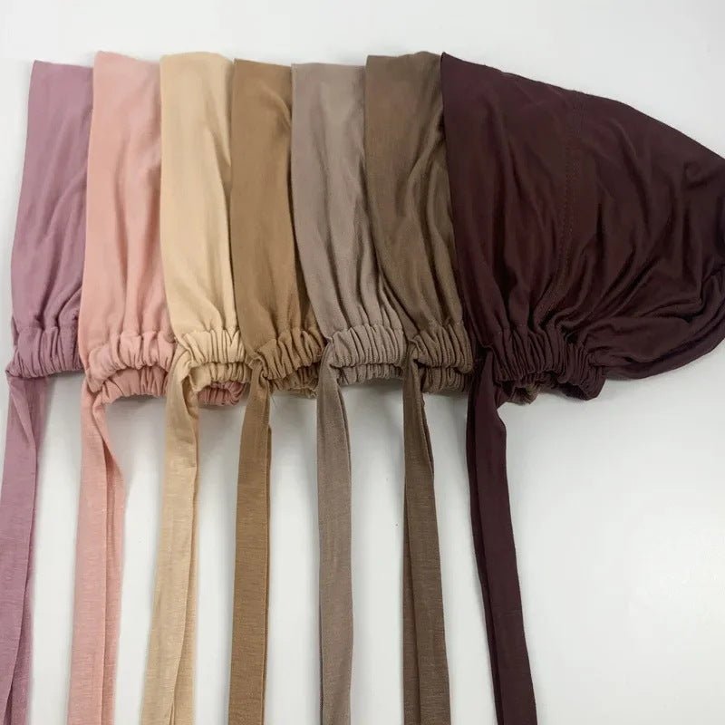 Stretch Cotton Tie-Back Under Cap | Adjustable Hijab Bonnet(MH200)