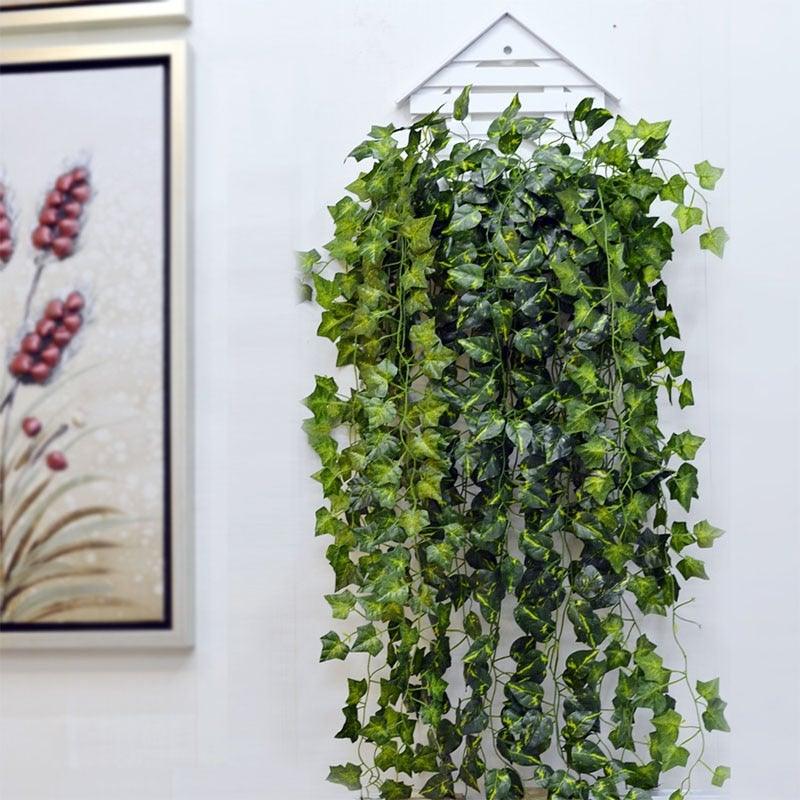 Modern Artificial Green Eucalyptus Leaves Garland Wisteria Rattan Fake Decor Silk Leaf Vines For Wedding Birthday Party Decor
