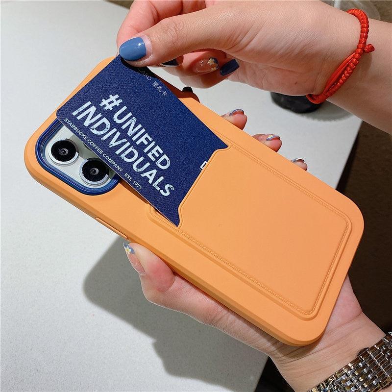 Modern Card Candy Color Phone Case For iPhone 12 11 13 Pro Max 12 13 Pro 11 Shockproof Bumper Soft Back Cover Colorful Silicone Phone Cover