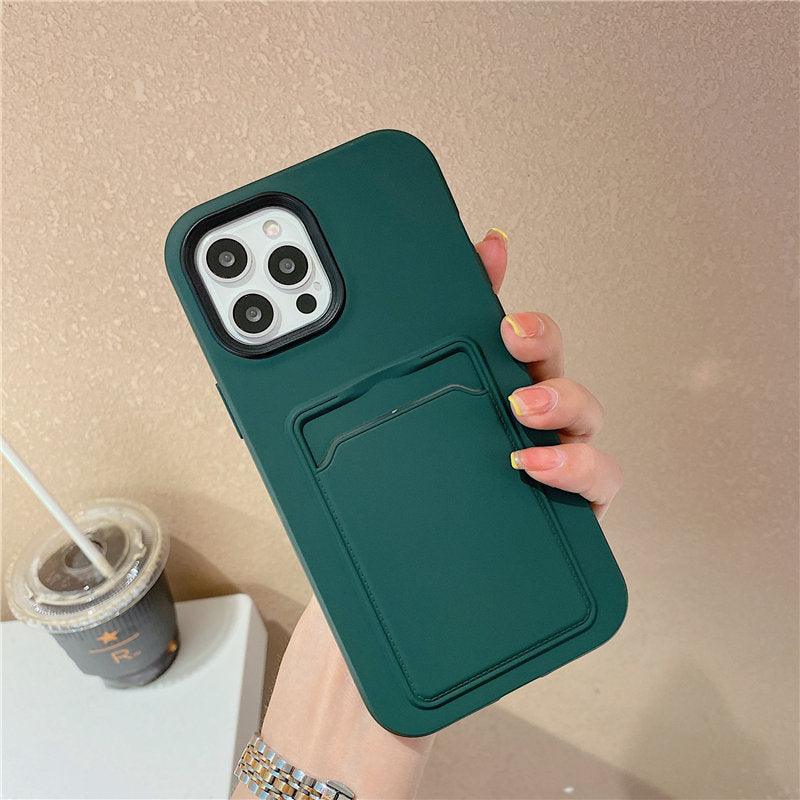 Modern Card Candy Color Phone Case For iPhone 12 11 13 Pro Max 12 13 Pro 11 Shockproof Bumper Soft Back Cover Colorful Silicone Phone Cover
