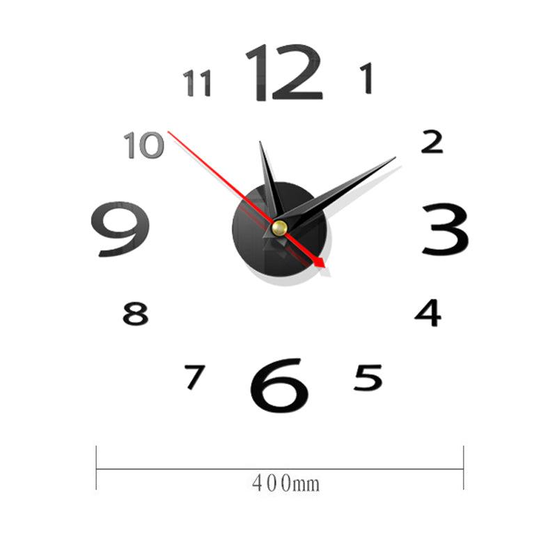 Modern Large 400mm 3D Mirror Surface Wall Clock 3D Wall Sticker Frameless Wall Clock 3D Wall Clock with Mirror Number Stickers for Home Office Decorations Home Office Room Wall Decor Home Decor Wall Clocks
