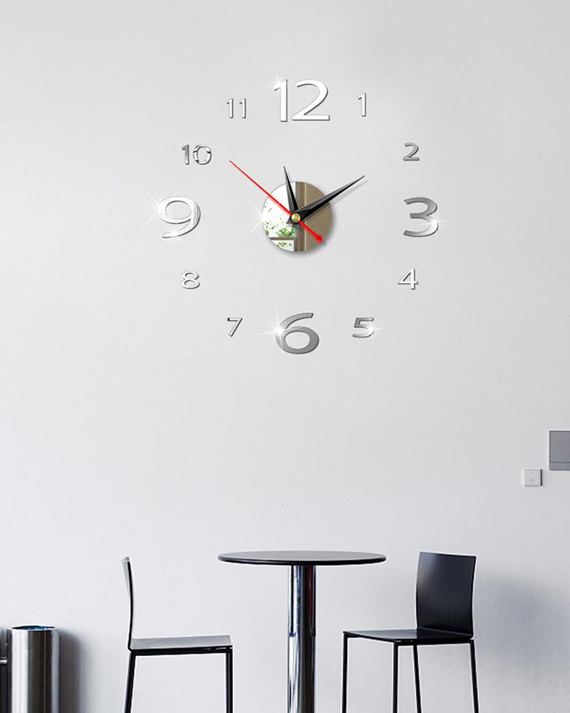 Modern Large 400mm 3D Mirror Surface Wall Clock 3D Wall Sticker Frameless Wall Clock 3D Wall Clock with Mirror Number Stickers for Home Office Decorations Home Office Room Wall Decor Home Decor Wall Clocks