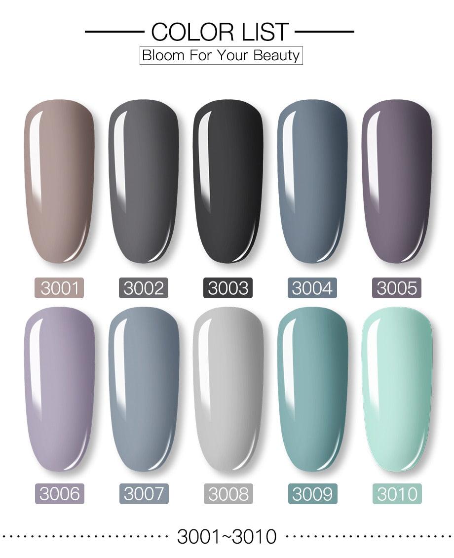 Modern Womens Glossy Colorful 8ml Nail Gel Polish Permanent UV LED  High Quality Crystal Effect Design