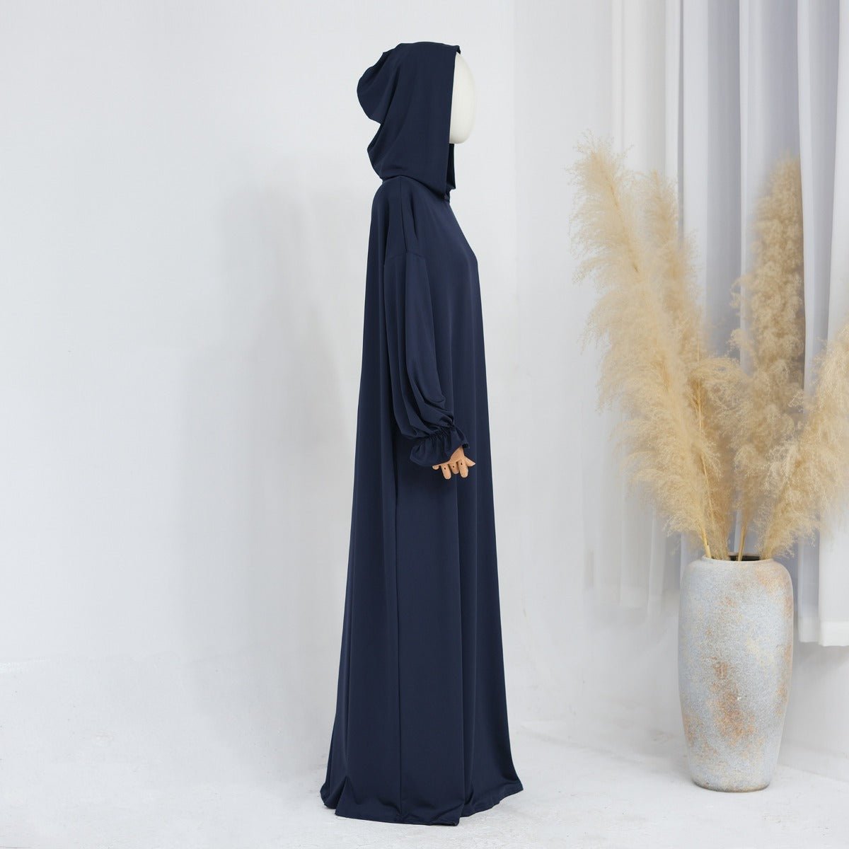 Modest Casual Hooded Abaya Collection | Tone Robes with Bubble Sleeves (MJ021)