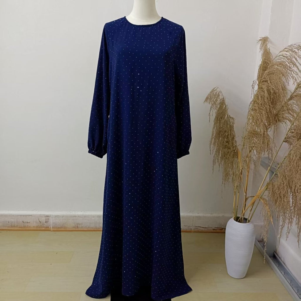 Modest Diamond Dot with Adjustable Belt Muslim Women Abaya(MA158)