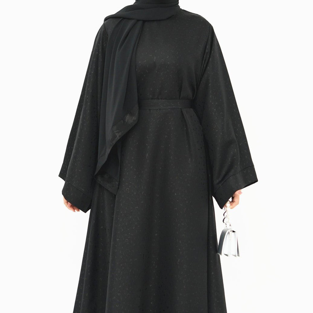 Modest Elegant Dress 3D Textured Printer with Flared Sleeves(MOA210)