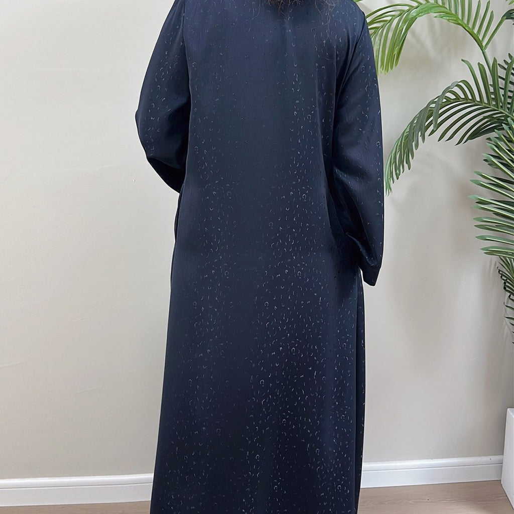 Modest Elegant Dress 3D Textured Printer with Flared Sleeves(MOA210)