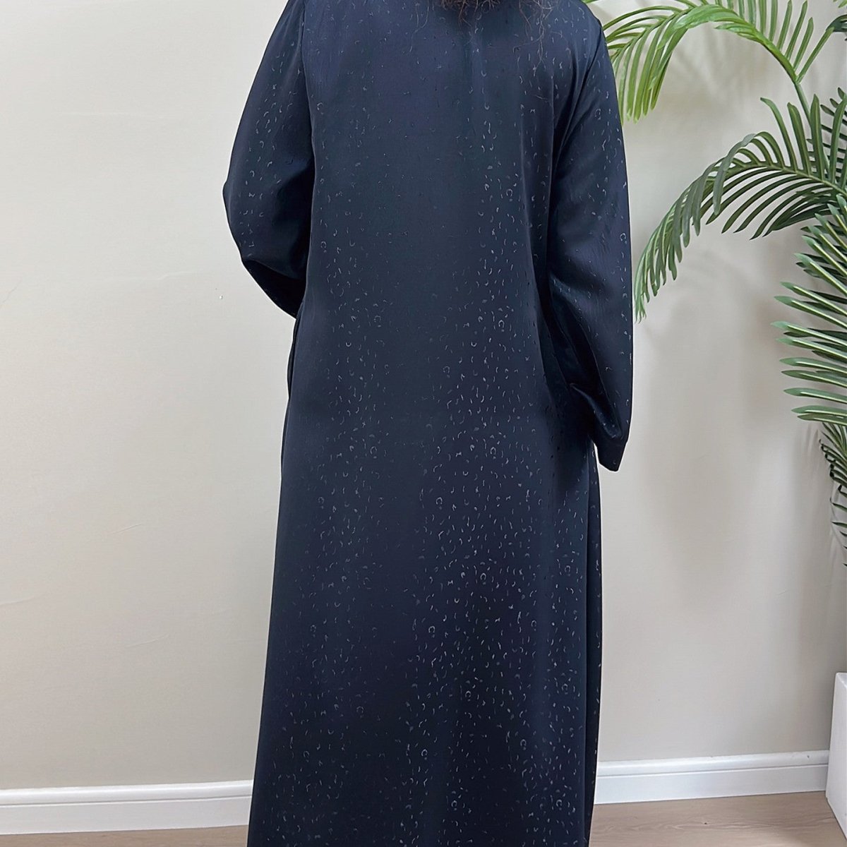 Modest Elegant Dress 3D Textured Printer with Flared Sleeves(MOA210)