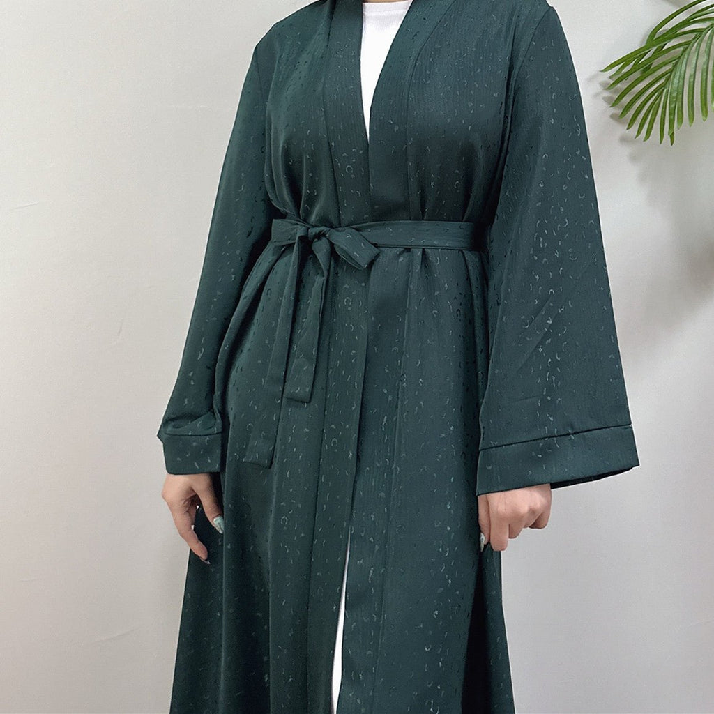 Modest Elegant Dress 3D Textured Printer with Flared Sleeves(MOA210)