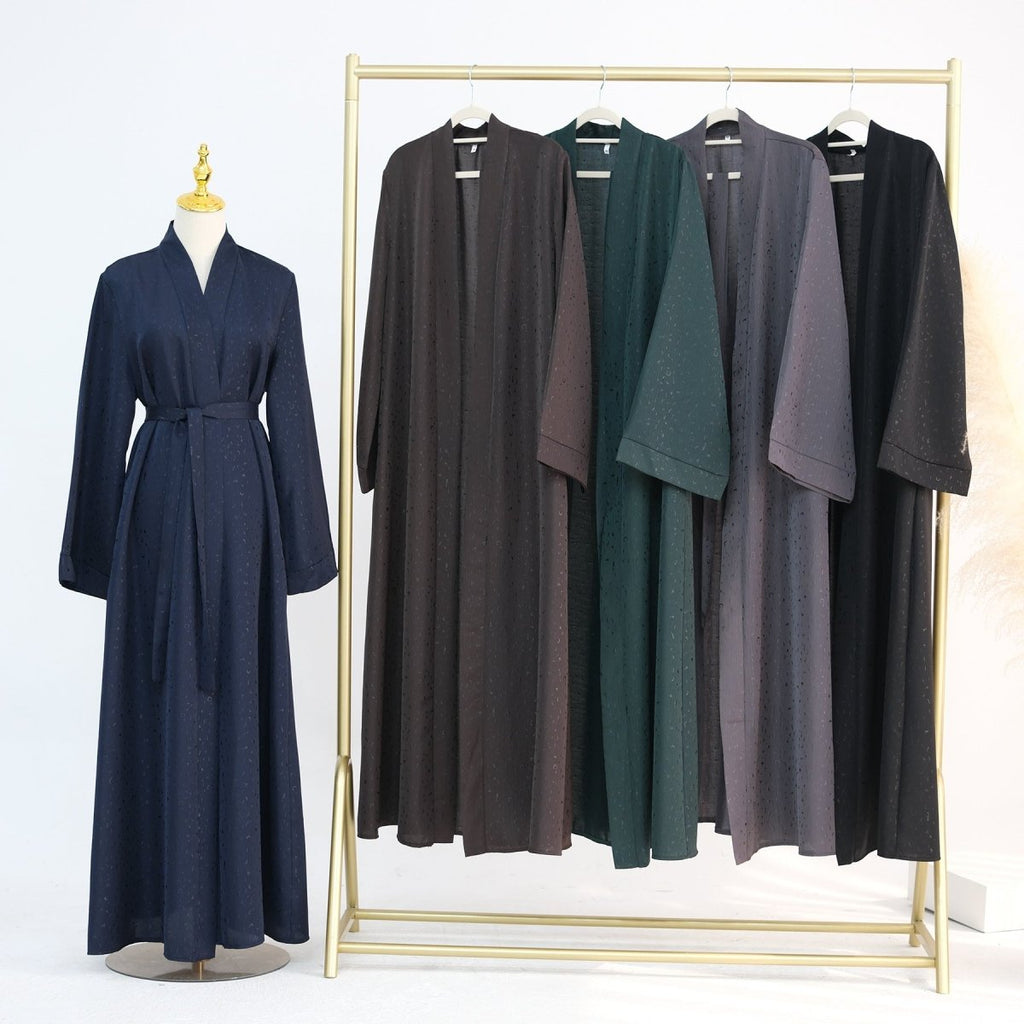 Modest Elegant Dress 3D Textured Printer with Flared Sleeves(MOA210)