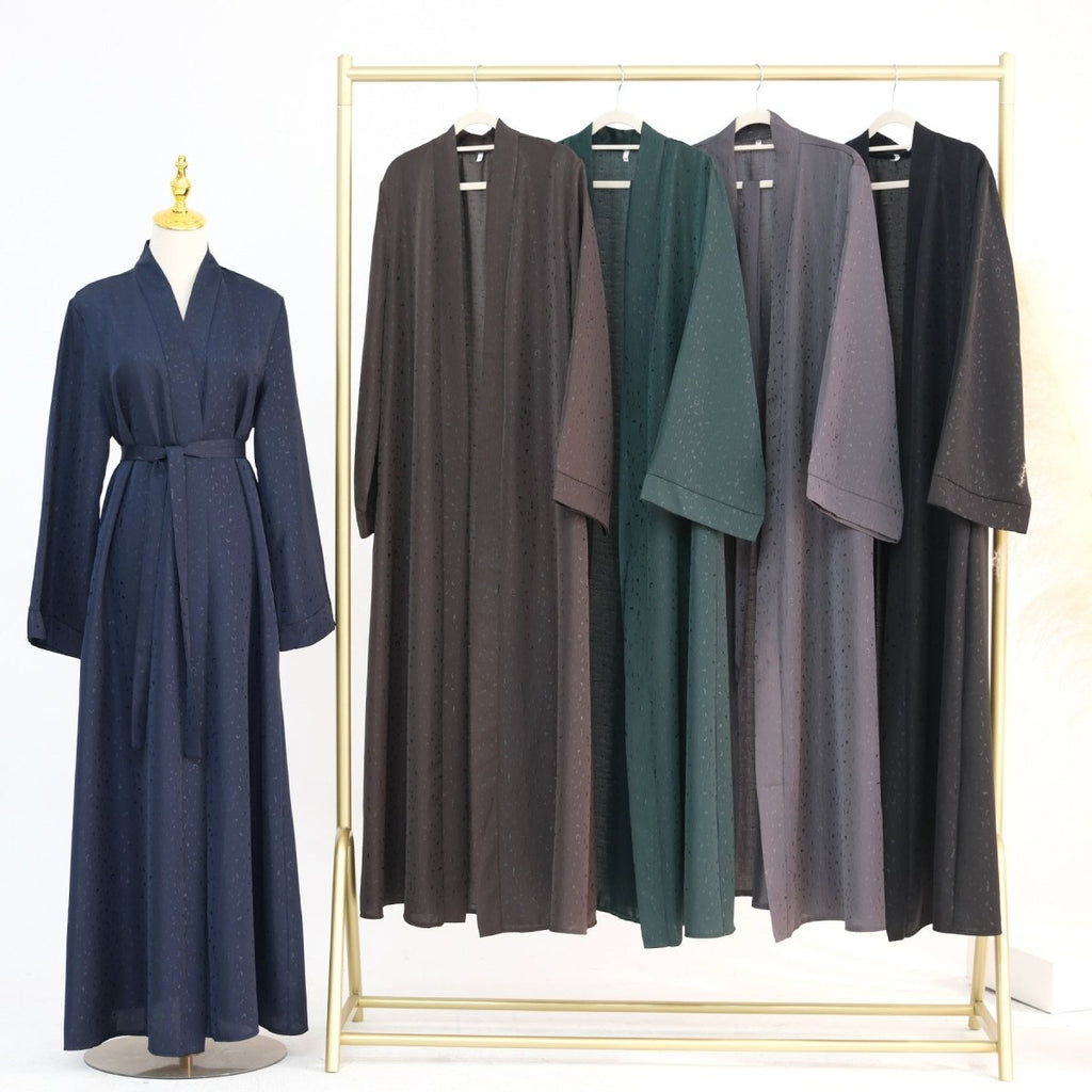 Modest Elegant Dress 3D Textured Printer with Flared Sleeves(MOA210)