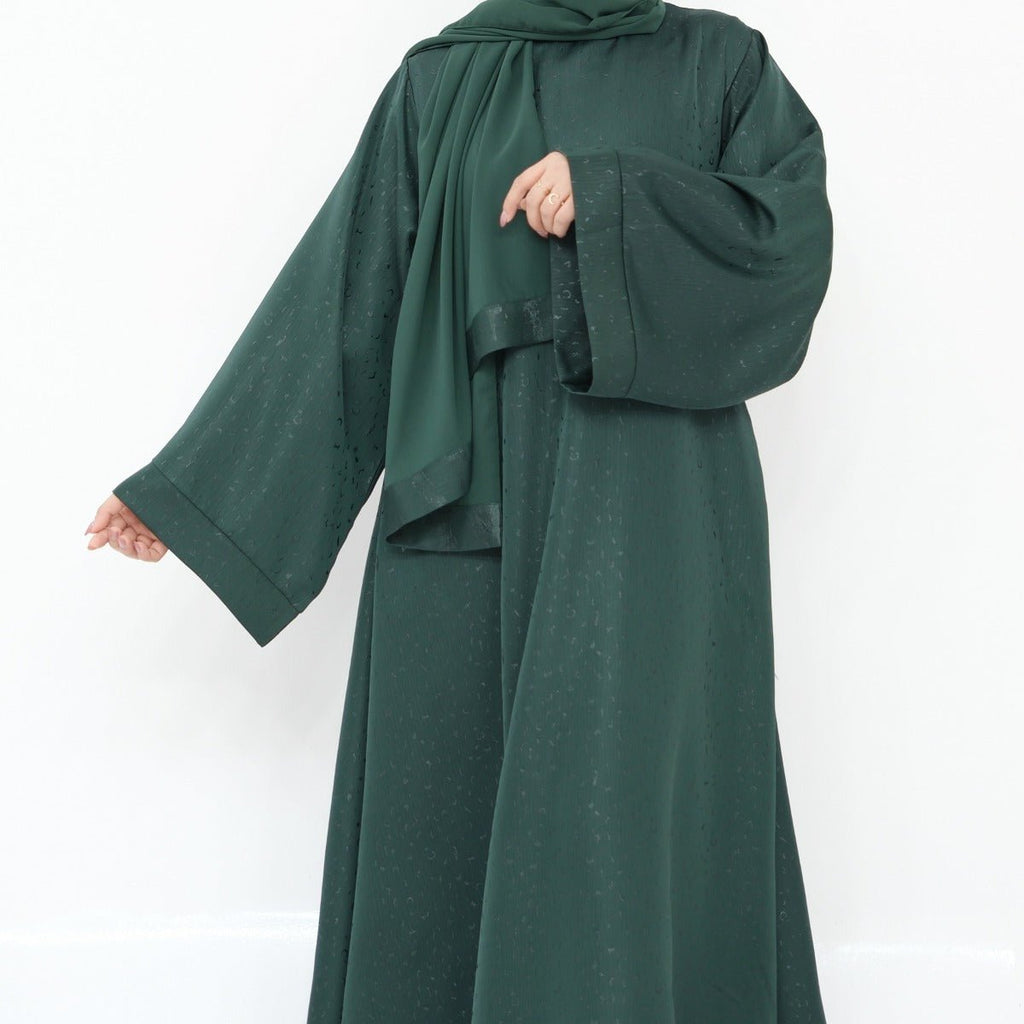Modest  Elegant Solid Color Abaya Robe with Wide Sleeves & Detachable Belt(MA279)