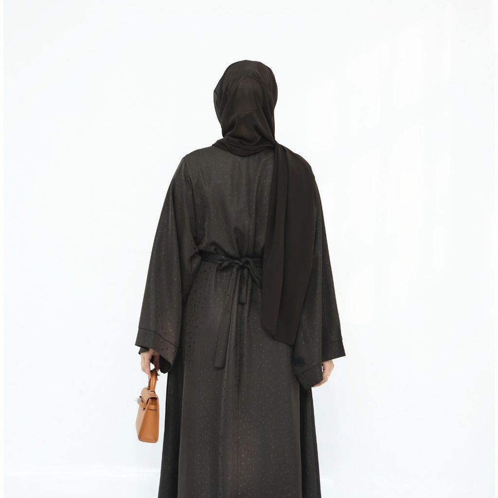 Modest  Elegant Solid Color Abaya Robe with Wide Sleeves & Detachable Belt(MA279)