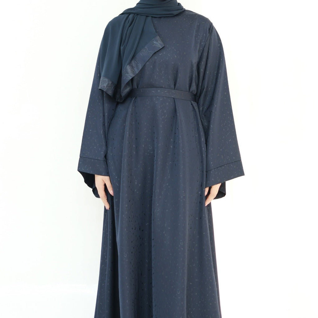 Modest  Elegant Solid Color Abaya Robe with Wide Sleeves & Detachable Belt(MA279)