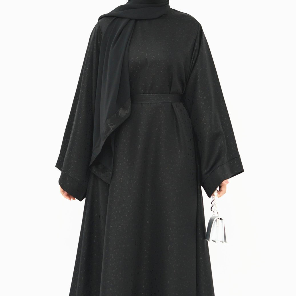Modest  Elegant Solid Color Abaya Robe with Wide Sleeves & Detachable Belt(MA279)